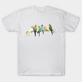 Winter Parakeets and Cockatiels T-Shirt